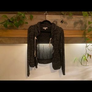 AMERICAN EAGLE Heather Grey Zip-Up Hoodie (M)